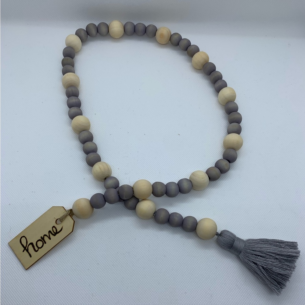 Farmhouse Style Wooden Bead Garland - Home Tired Tray Accent Decor